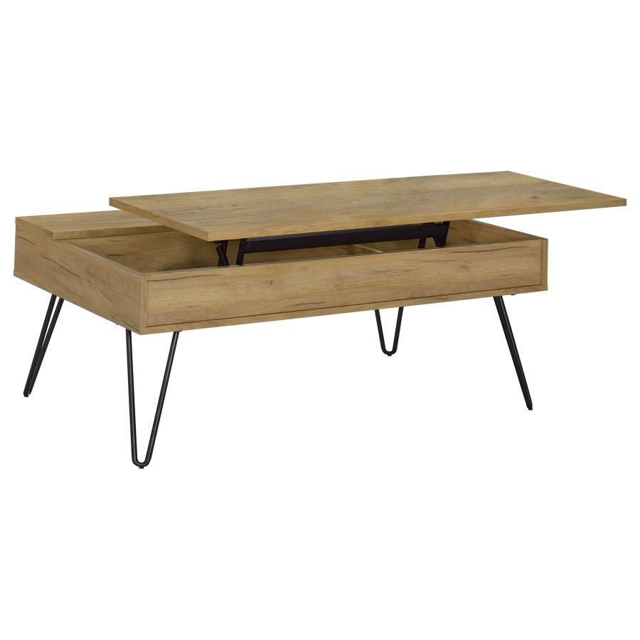Fanning Engineered Wood Lift Top Coffee Table Golden Oak (image for) Fanning Engineered Wood Lift Top Coffee Table Golden Oak
