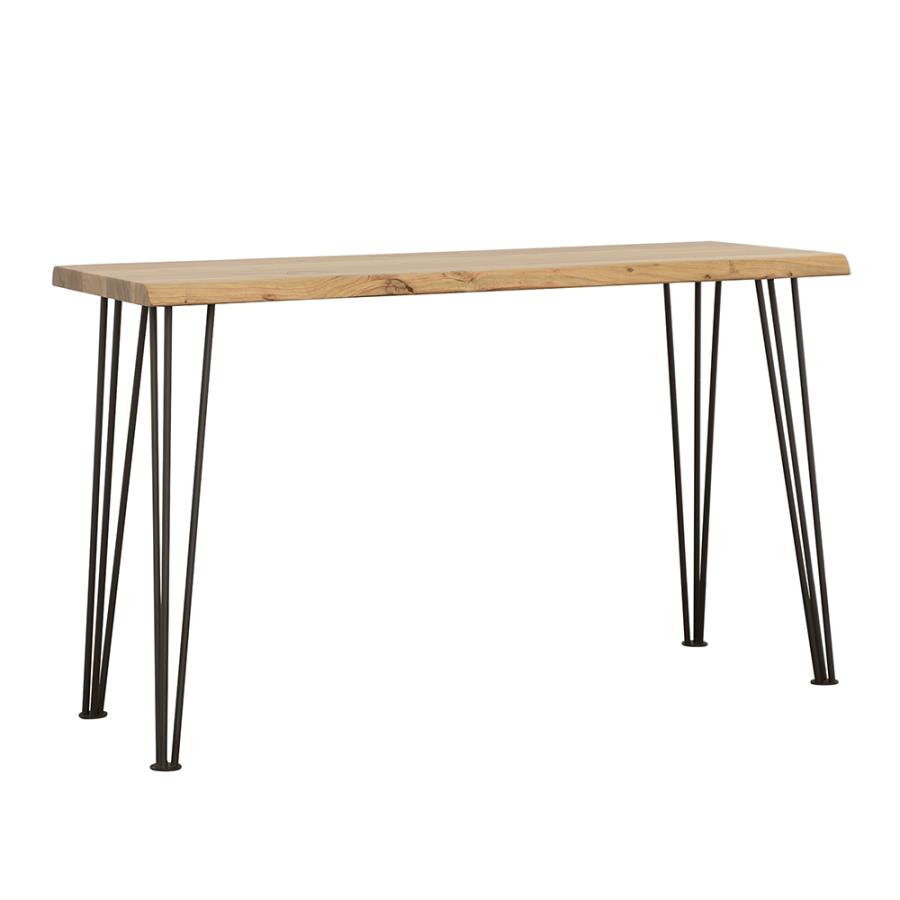 Zander Solid Wood Top Console Table Natural and Matte Black (image for) Zander Solid Wood Top Console Table Natural and Matte Black