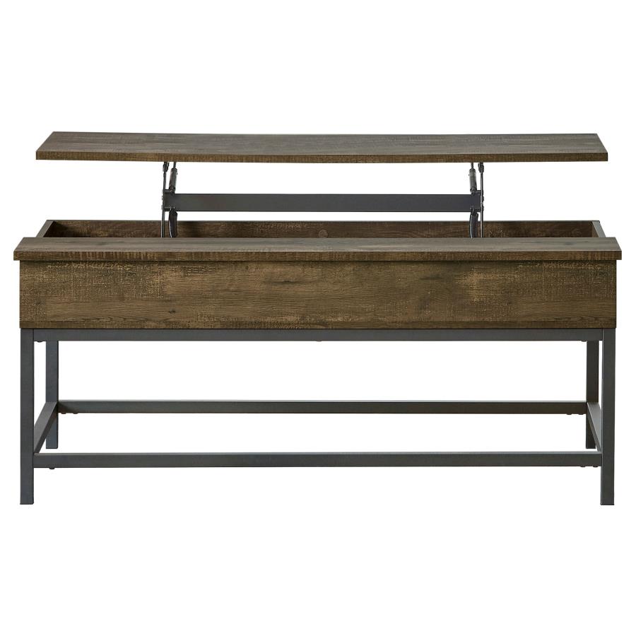 Byers Engineered Wood Lift Top Coffee Table Brown Oak (image for) Byers Engineered Wood Lift Top Coffee Table Brown Oak