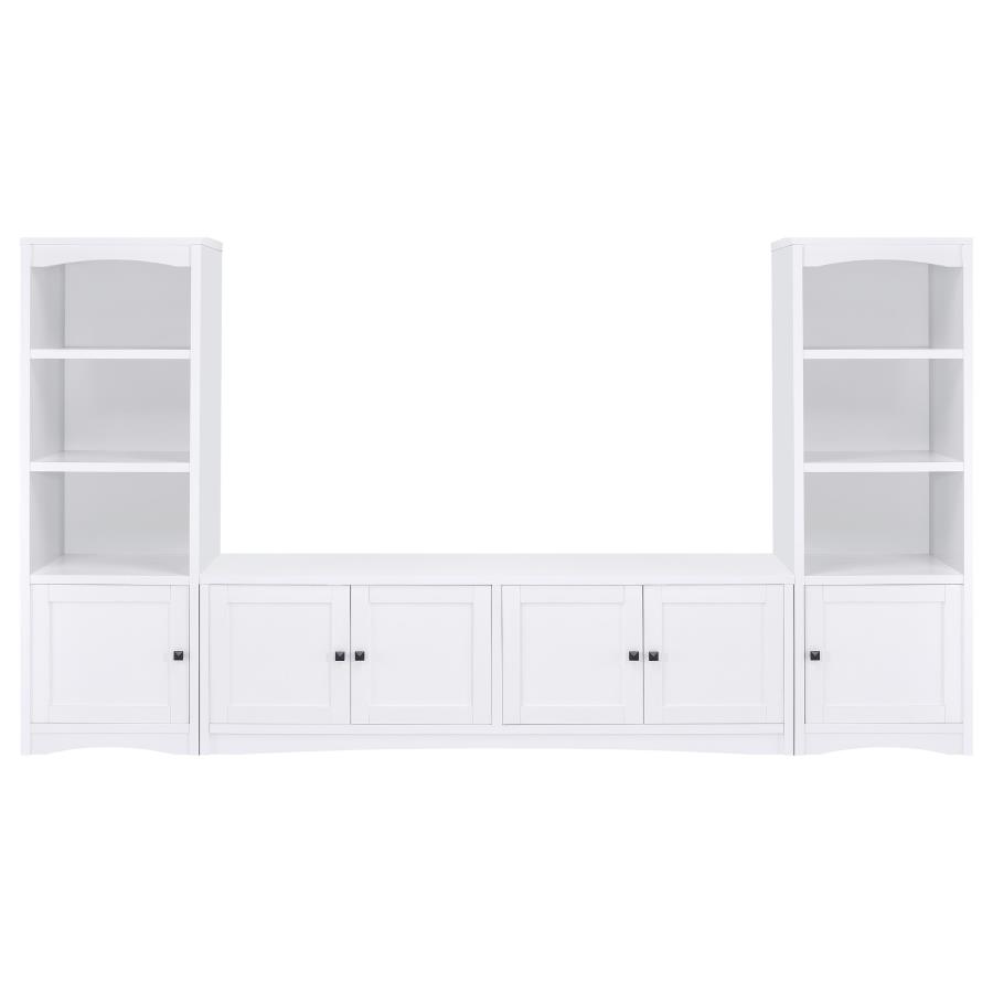Laughlin 3-piece Entertainment Center TV Stand White (image for) Laughlin 3-piece Entertainment Center TV Stand White