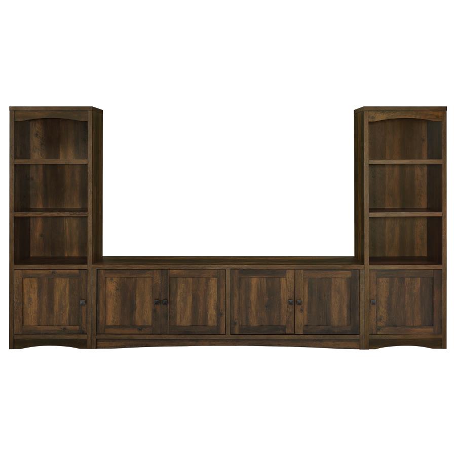 Laughlin 3-piece Entertainment Center TV Stand Dark Pine (image for) Laughlin 3-piece Entertainment Center TV Stand Dark Pine