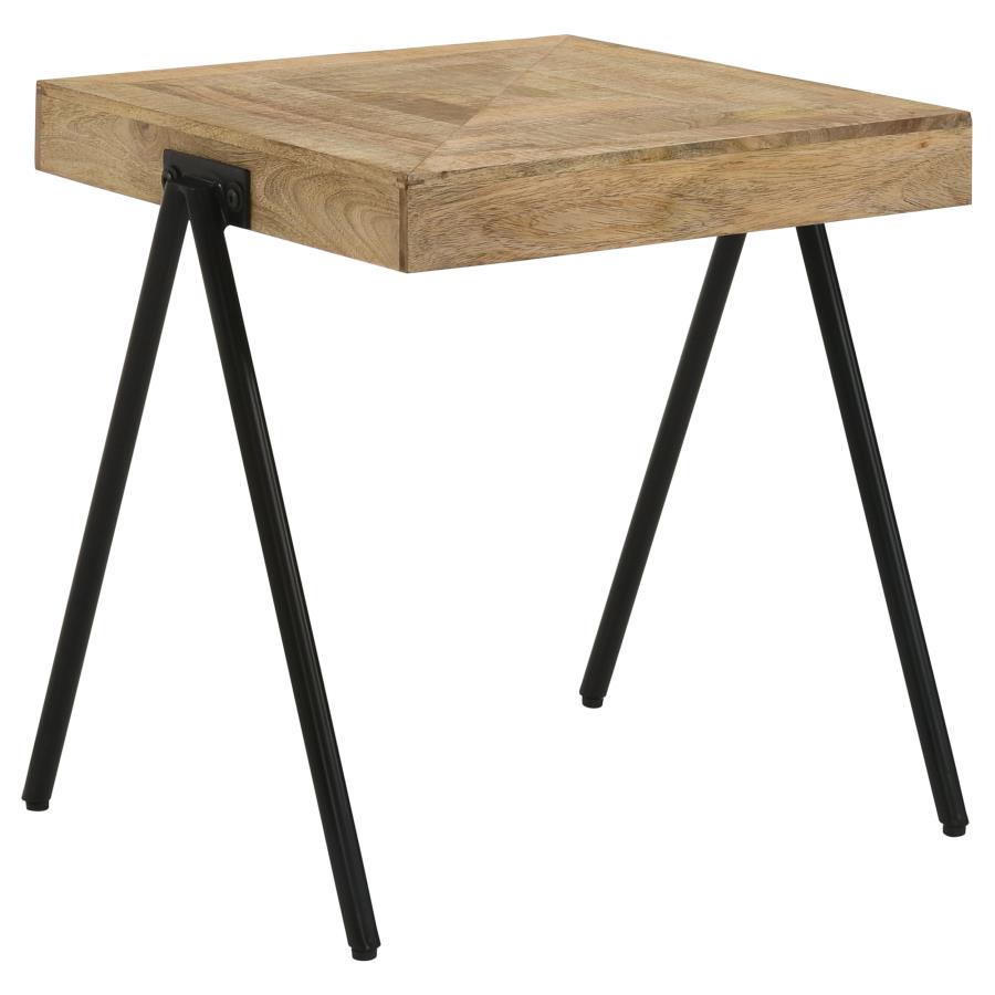 Avery Square Solid Mango Wood Side End Table Natural (image for) Avery Square Solid Mango Wood Side End Table Natural
