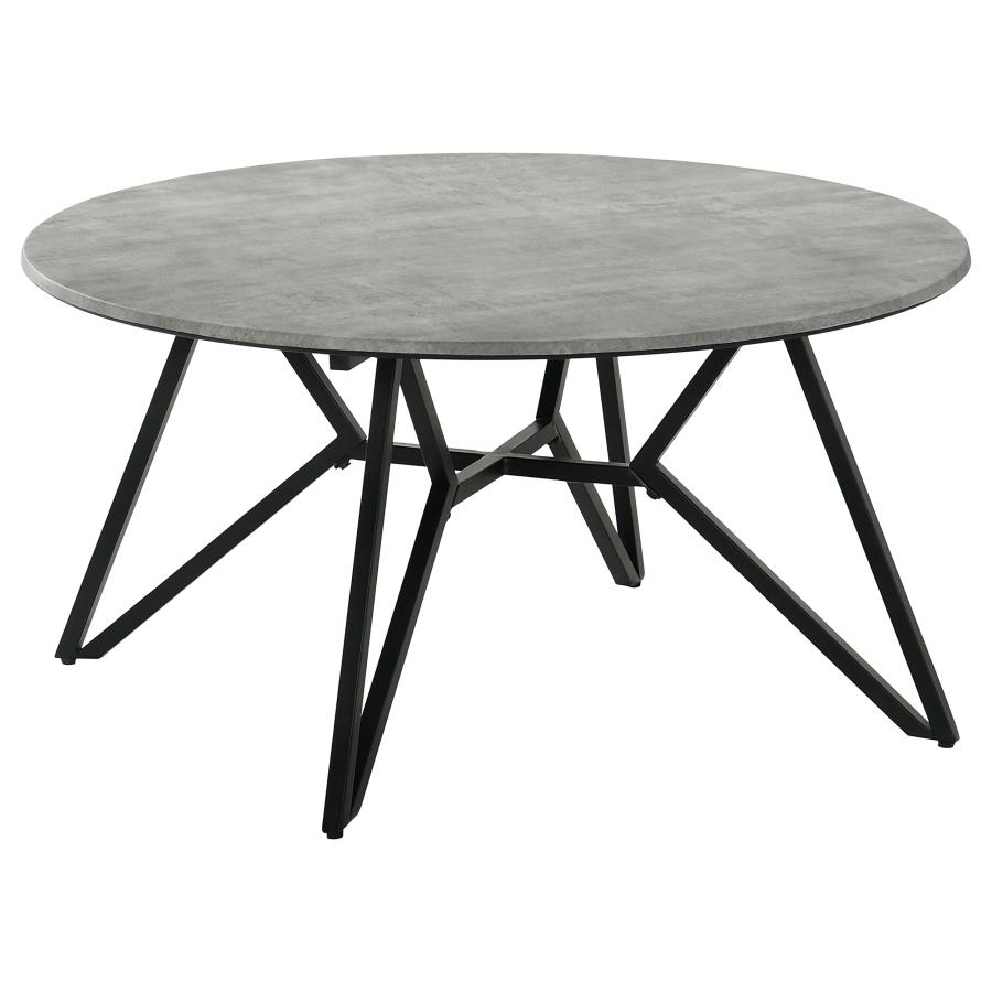 Hadi Round SmartTop Coffee Table Cement and Gunmetal (image for) Hadi Round SmartTop Coffee Table Cement and Gunmetal