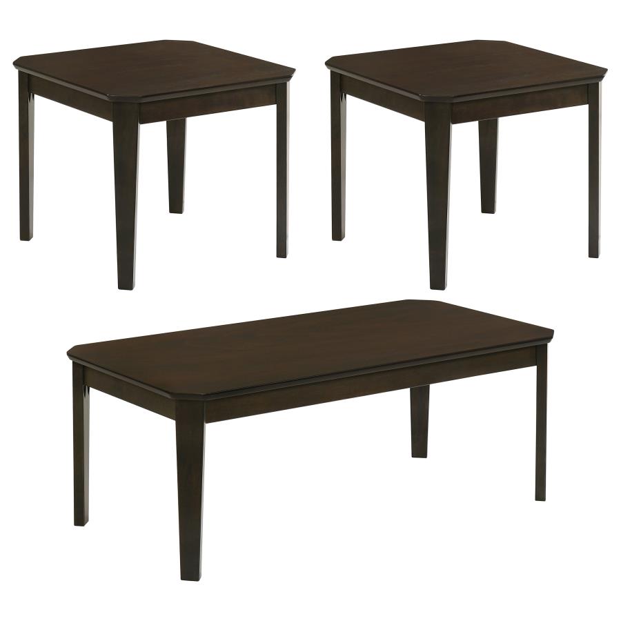 Amaro 3-piece Coffee and End Table Set Dark Brown (image for) Amaro 3-piece Coffee and End Table Set Dark Brown