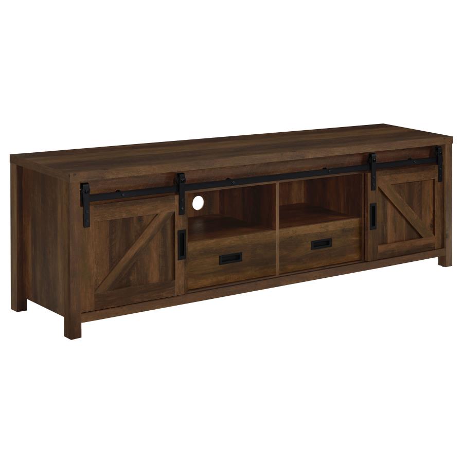 Madra 2-door Engineered Wood 79" TV Stand Dark Pine (image for) Madra 2-door Engineered Wood 79" TV Stand Dark Pine