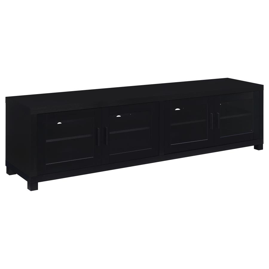 Jupiter 4-door Engineered Wood 79-inch TV Stand Black (image for) Jupiter 4-door Engineered Wood 79-inch TV Stand Black