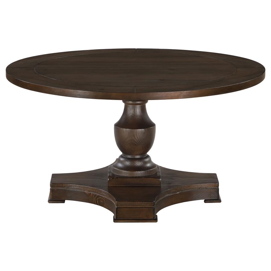 Morello Round Wood Coffee Table with Pedestal Base Coffee (image for) Morello Round Wood Coffee Table with Pedestal Base Coffee