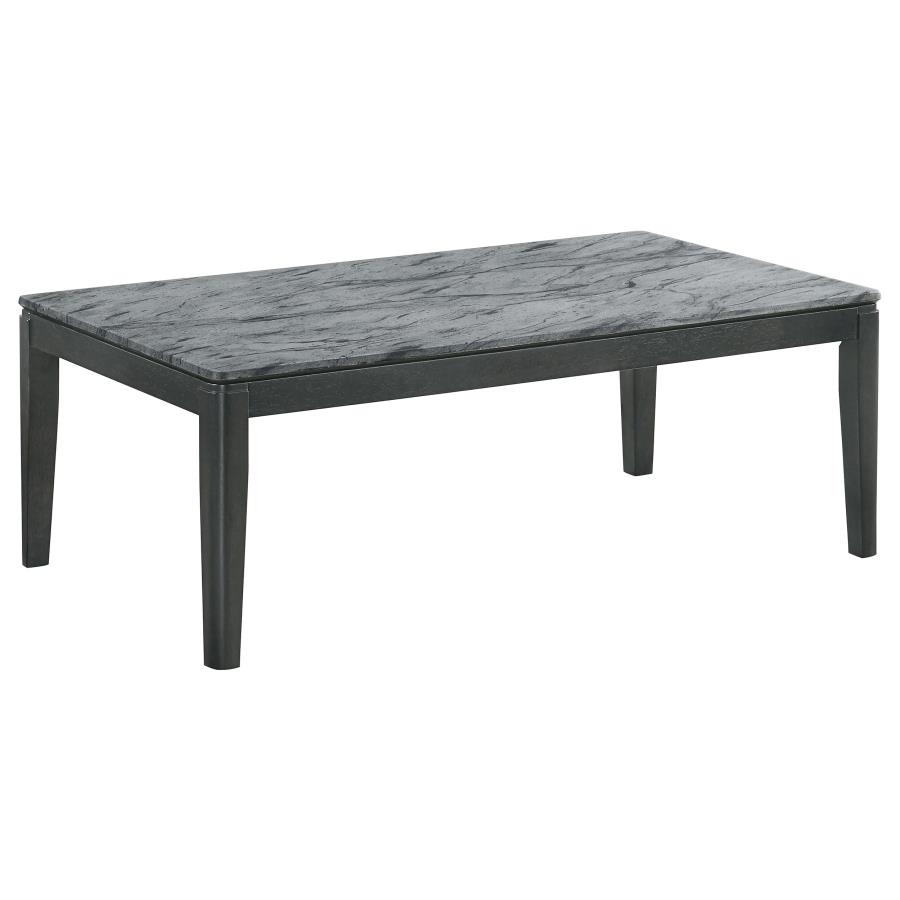 Mozzi Rectangular Faux Marble Coffee Table Grey and Black (image for) Mozzi Rectangular Faux Marble Coffee Table Grey and Black