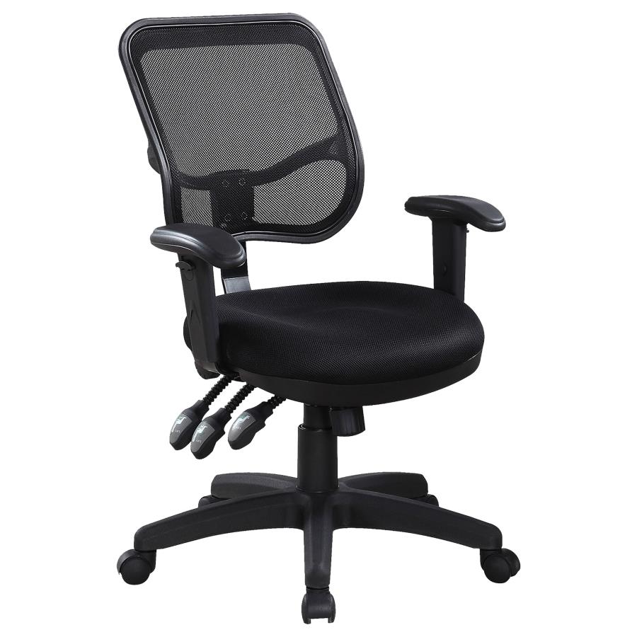 Rollo Upholstered Adjustable Ergonomic Office Chair Black (image for) Rollo Upholstered Adjustable Ergonomic Office Chair Black