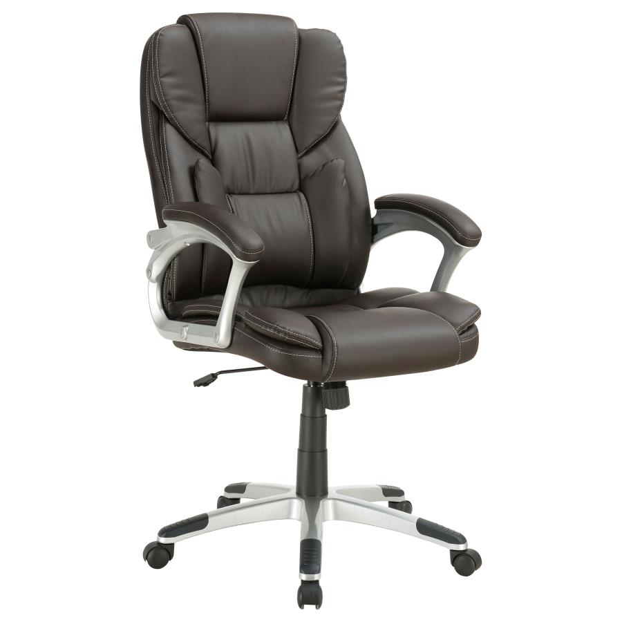 Kaffir Upholstered Adjustable Office Desk Chair Dark Brown (image for) Kaffir Upholstered Adjustable Office Desk Chair Dark Brown
