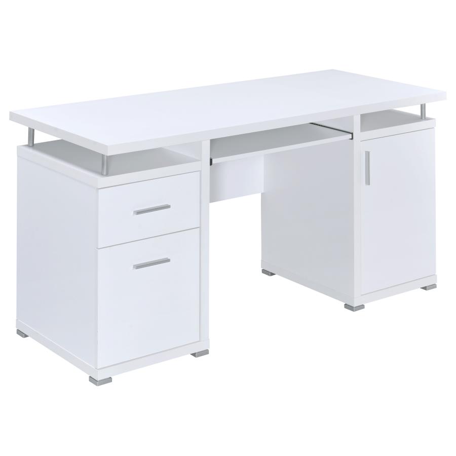 Tracy 55-inch 2-drawer Office Computer Desk White (image for) Tracy 55-inch 2-drawer Office Computer Desk White