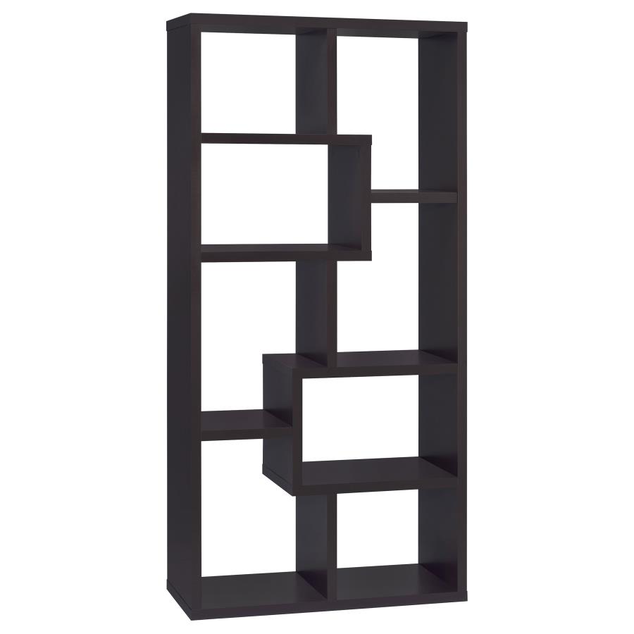 Theo 71-inch 6-shelf Bookshelf Cappuccino (image for) Theo 71-inch 6-shelf Bookshelf Cappuccino