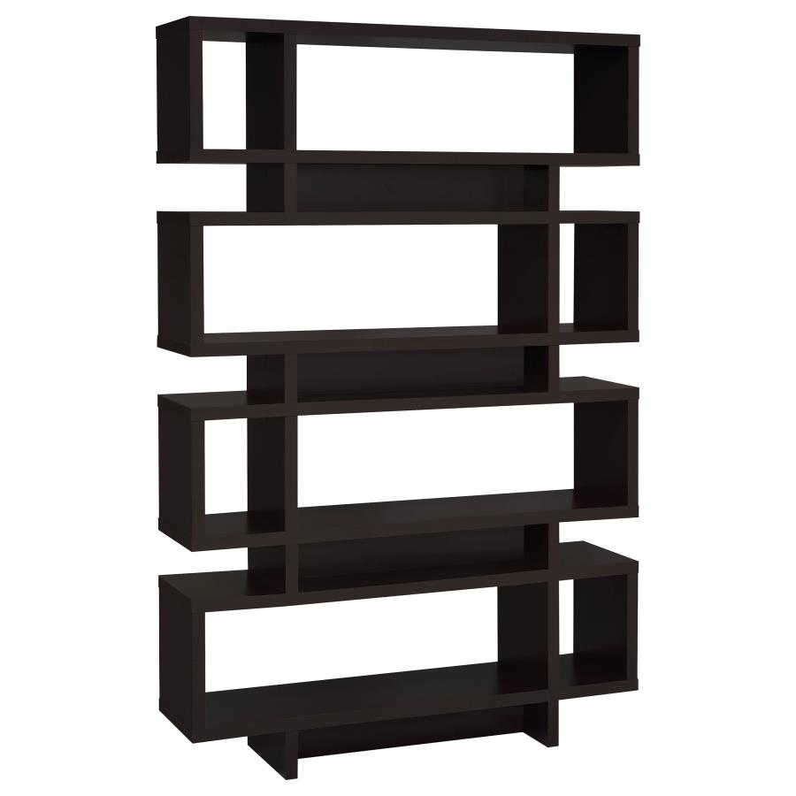 Reid 73-inch 4-shelf Bookshelf Cappuccino (image for) Reid 73-inch 4-shelf Bookshelf Cappuccino