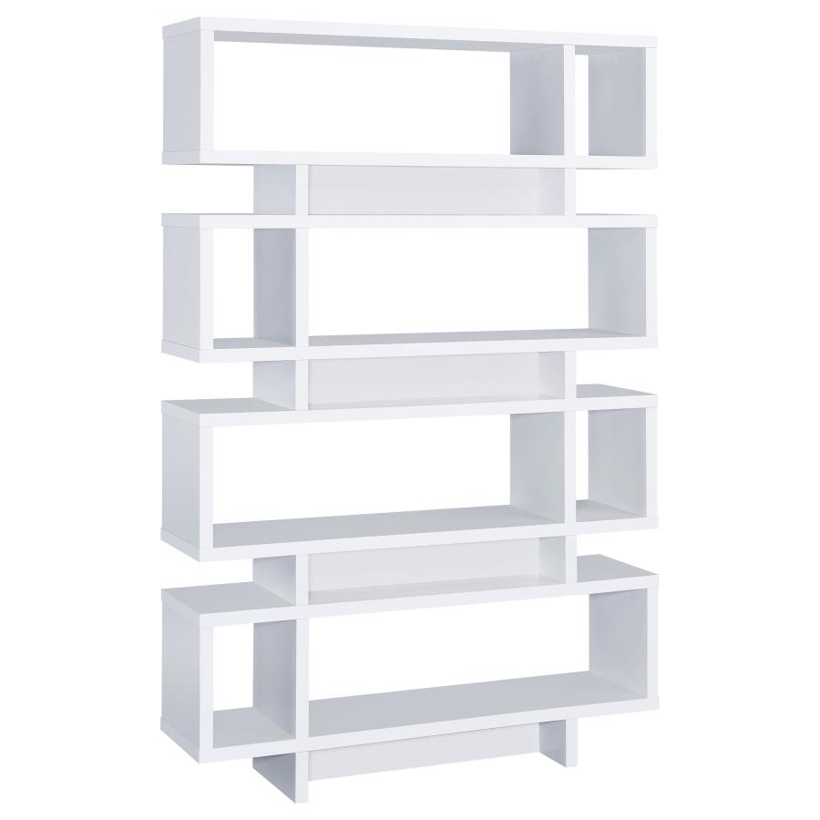 Reid 73-inch 4-shelf Bookshelf White (image for) Reid 73-inch 4-shelf Bookshelf White