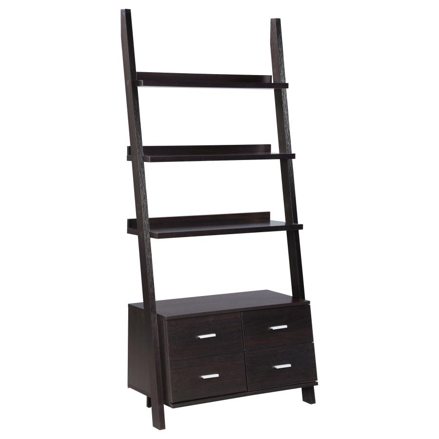 Colella 72-inch 5-shelf Storage Ladder Bookshelf Cappuccino (image for) Colella 72-inch 5-shelf Storage Ladder Bookshelf Cappuccino