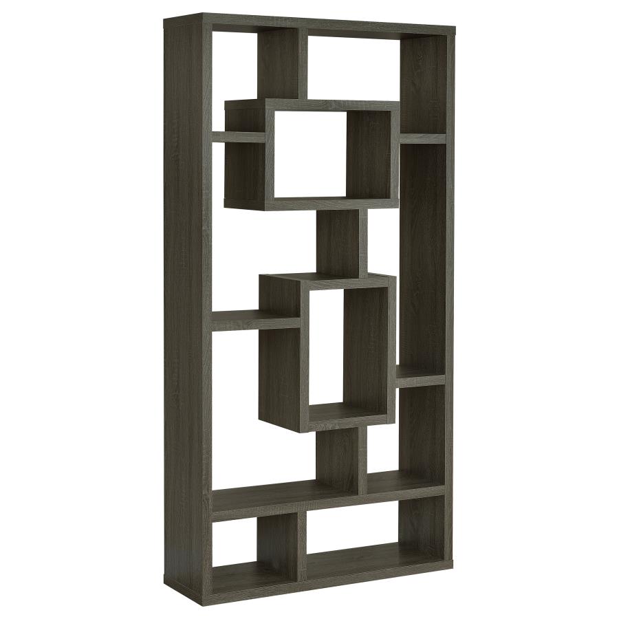 Corey 71-inch 8-shelf Bookshelf Weathered Grey (image for) Corey 71-inch 8-shelf Bookshelf Weathered Grey