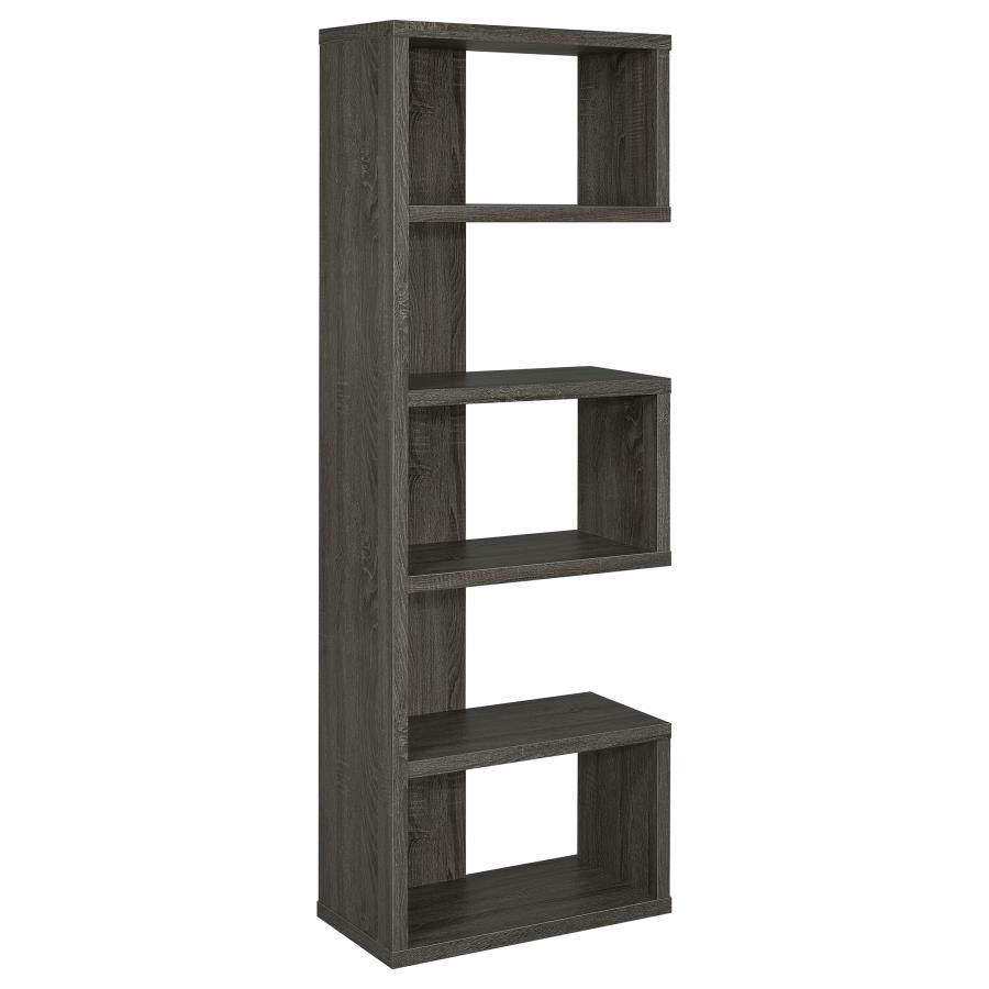 Joey 71-inch 5-shelf Bookshelf Weathered Grey (image for) Joey 71-inch 5-shelf Bookshelf Weathered Grey
