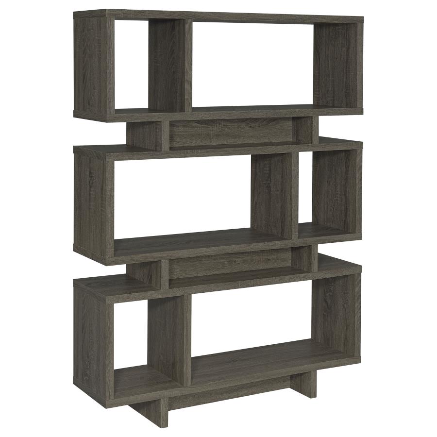 Reid 66-inch 4-shelf Bookshelf Weathered Grey (image for) Reid 66-inch 4-shelf Bookshelf Weathered Grey