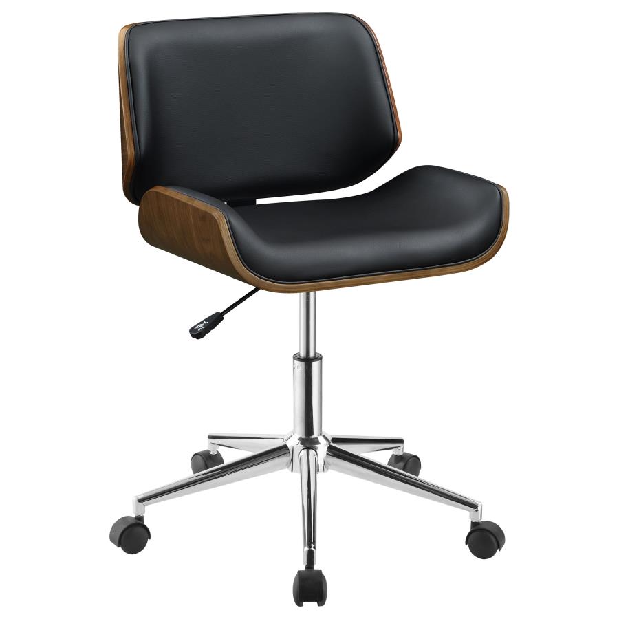 Addington Upholstered Adjustable Office Desk Chair Black (image for) Addington Upholstered Adjustable Office Desk Chair Black