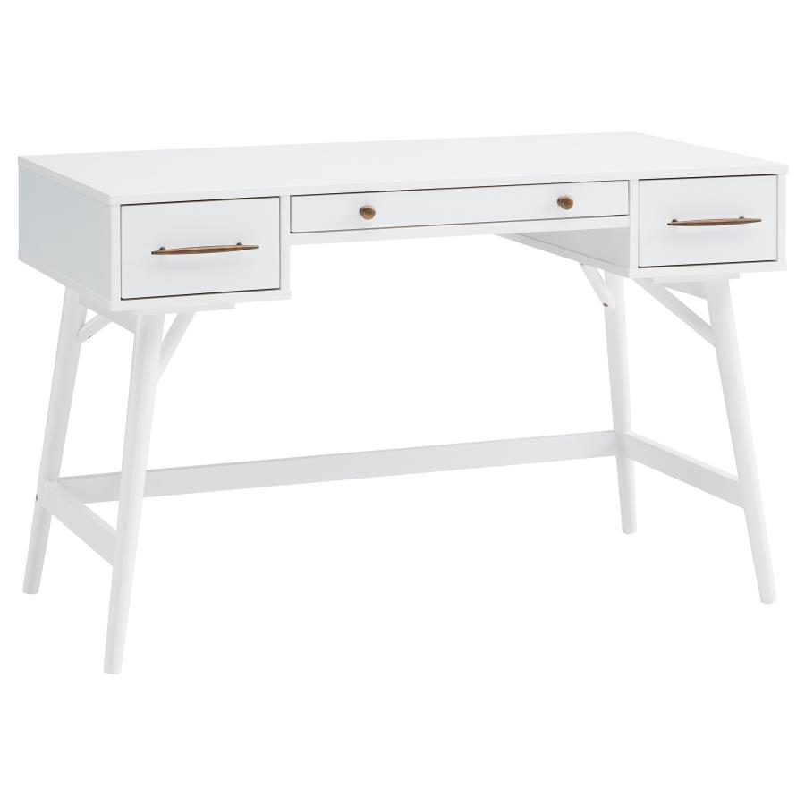 Mugga 47-inch 3-drawer Wood Writing Desk White (image for) Mugga 47-inch 3-drawer Wood Writing Desk White