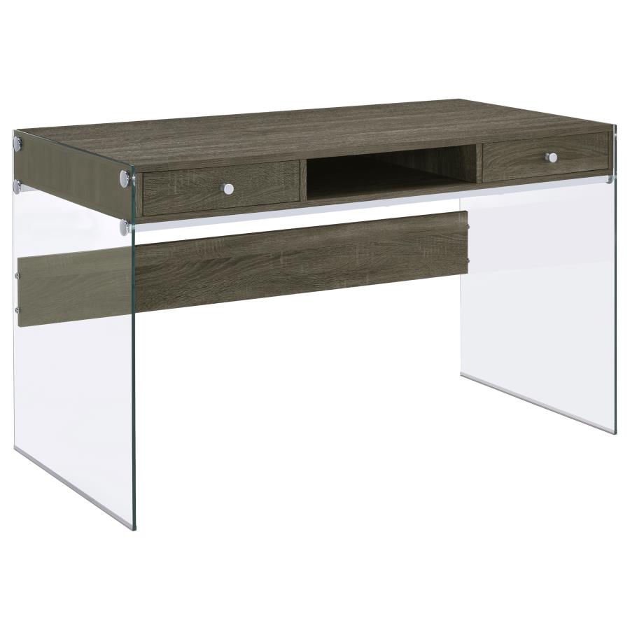 Dobrev 48-inch 2-drawer Writing Desk Weathered Grey (image for) Dobrev 48-inch 2-drawer Writing Desk Weathered Grey