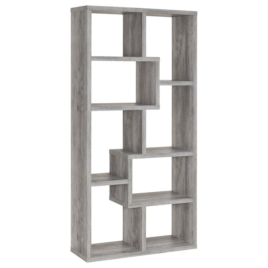 Theo 71-inch 6-shelf Bookshelf Grey Driftwood (image for) Theo 71-inch 6-shelf Bookshelf Grey Driftwood