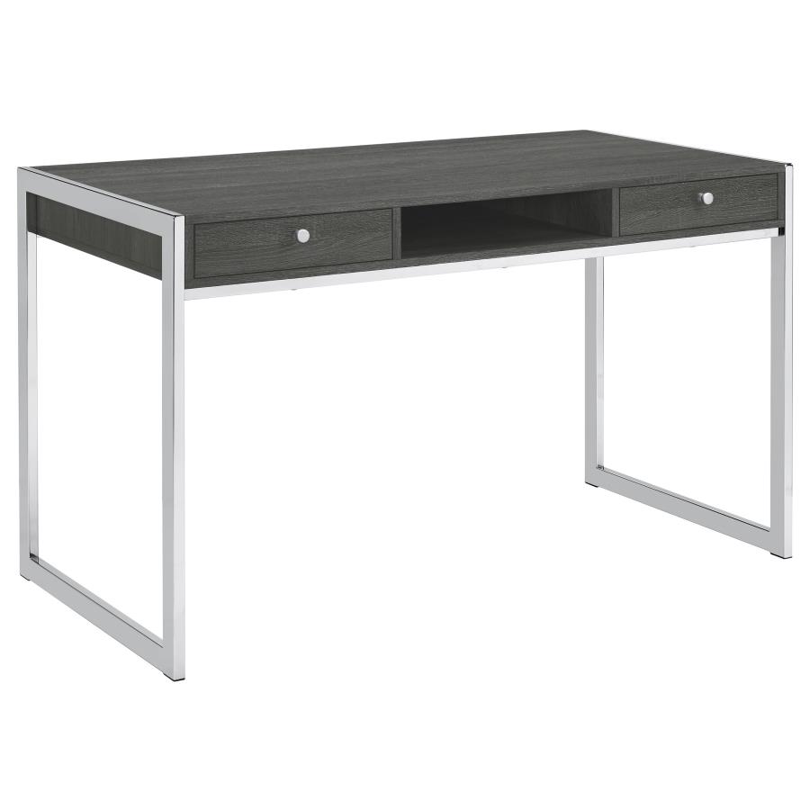 Wallice 49-inch 2-drawer Writing Desk Weathered Grey (image for) Wallice 49-inch 2-drawer Writing Desk Weathered Grey