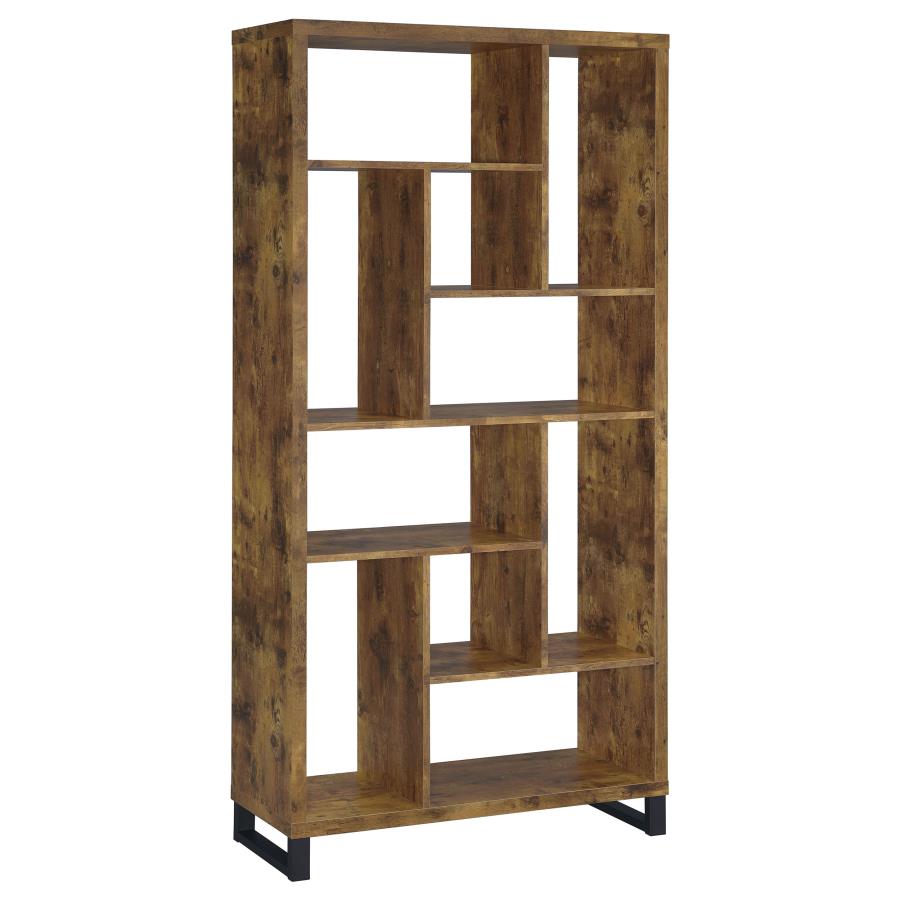 Delwin 71-inch 6-shelf Bookshelf Rustic Nutmeg (image for) Delwin 71-inch 6-shelf Bookshelf Rustic Nutmeg