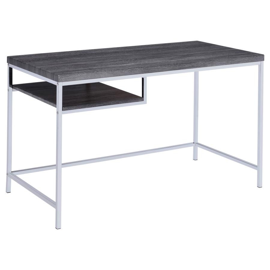 Kravitz 47-inch 1-shelf Writing Desk Weathered Grey (image for) Kravitz 47-inch 1-shelf Writing Desk Weathered Grey