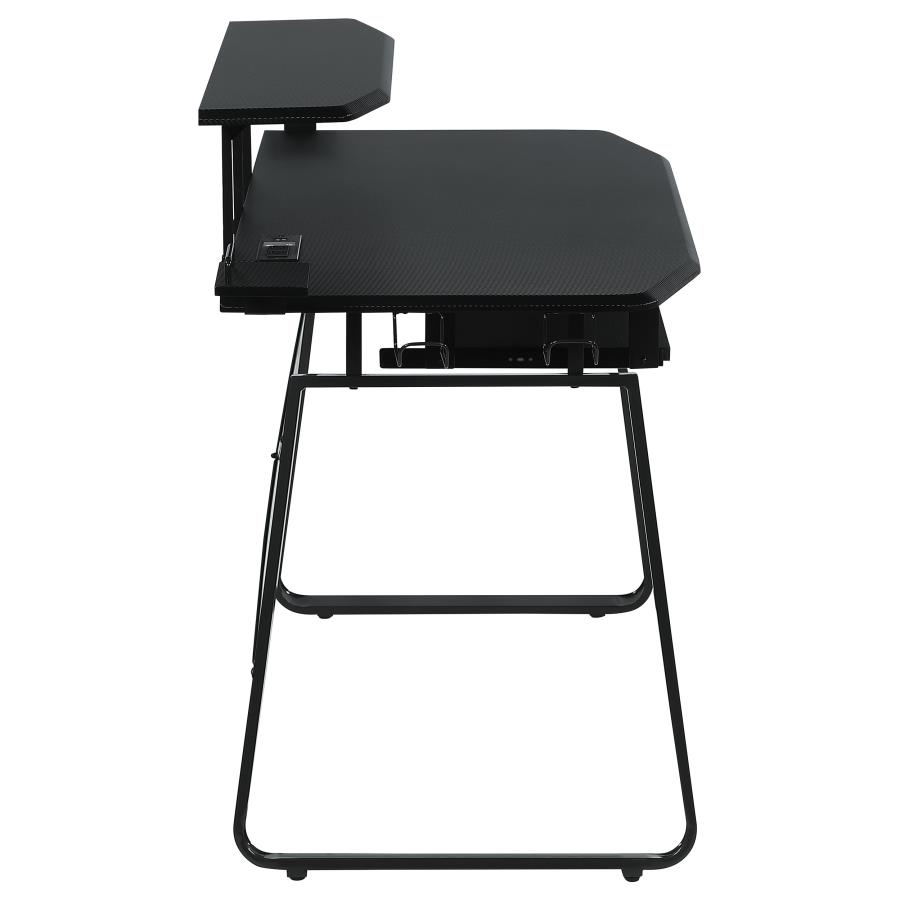 Alfie 59-inch Computer Gaming Desk with USB Ports Black