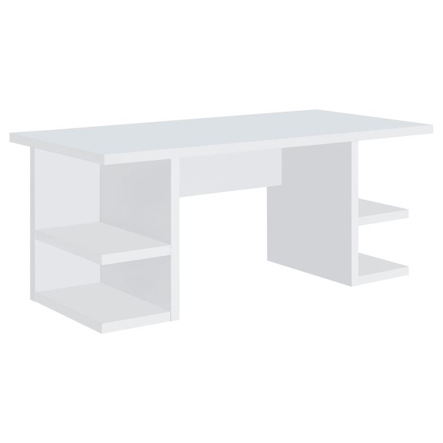 Alice 71-inch 4-shelf Engineered Wood Writing Desk White (image for) Alice 71-inch 4-shelf Engineered Wood Writing Desk White