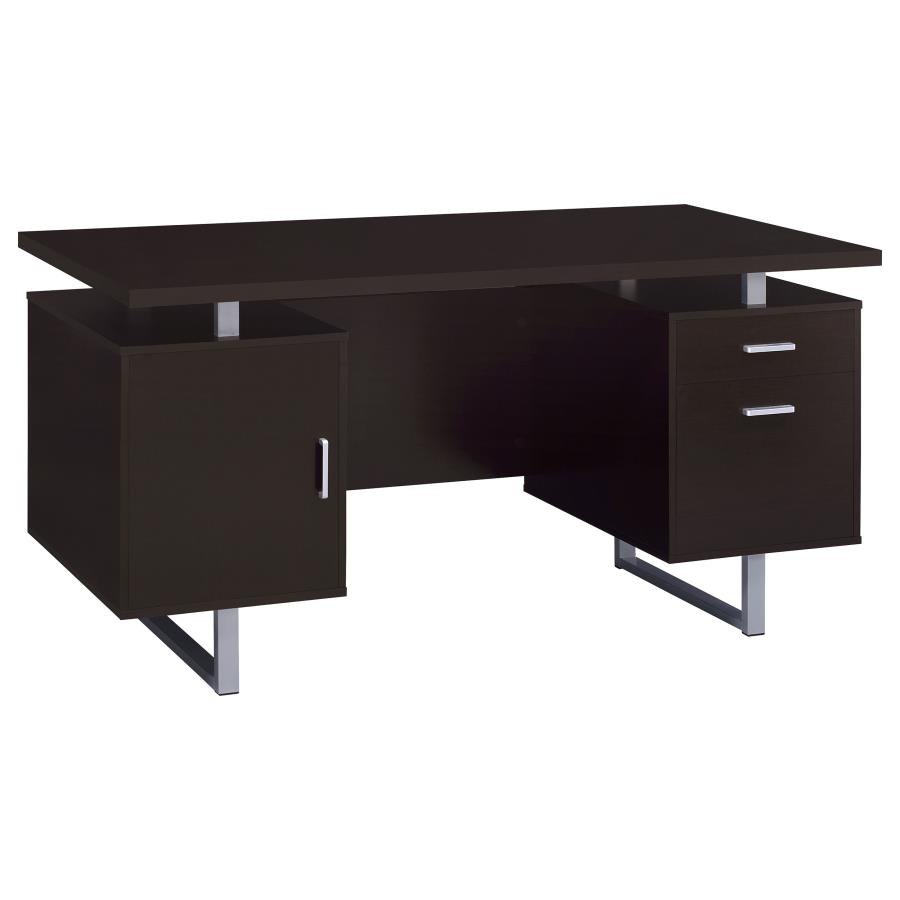 Lawtey 60-inch 2-drawer Office Computer Desk Cappuccino (image for) Lawtey 60-inch 2-drawer Office Computer Desk Cappuccino