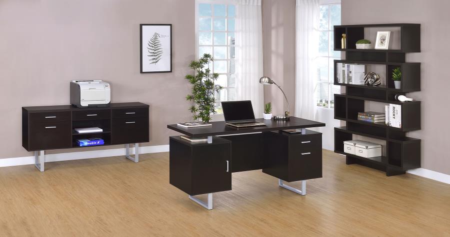 Modal Additional Images for Lawtey 5-drawer Home Office Storage Credenza Cappuccino