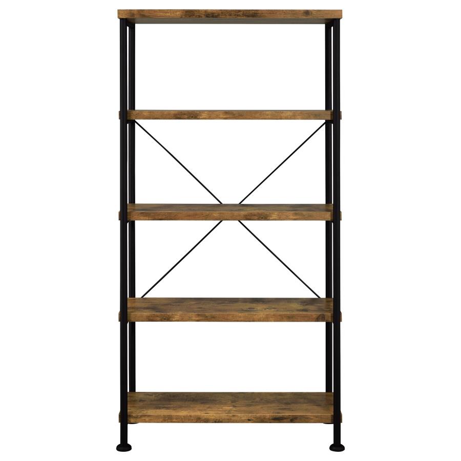 Analiese 2-piece Computer Desk Bookcase Set Rustic Nutmeg