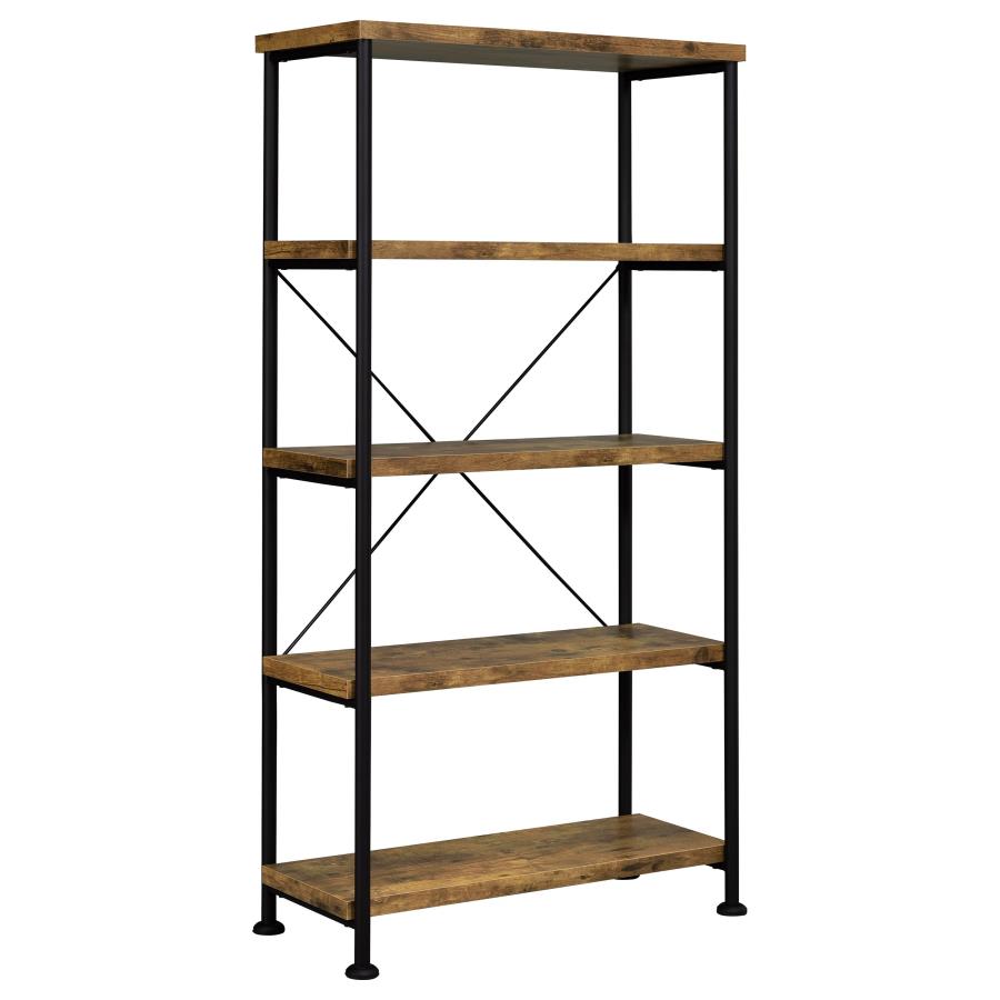 Analiese 63-inch 4-shelf Bookshelf Rustic Nutmeg (image for) Analiese 63-inch 4-shelf Bookshelf Rustic Nutmeg