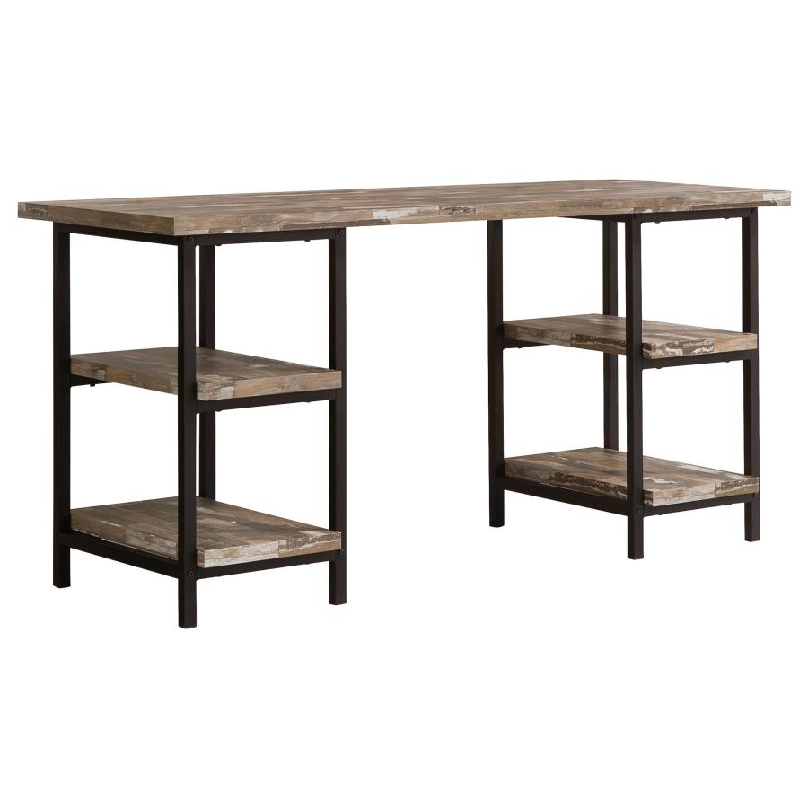 Kemper 59-inch 4-shelf Writing Desk Weathered Brown (image for) Kemper 59-inch 4-shelf Writing Desk Weathered Brown