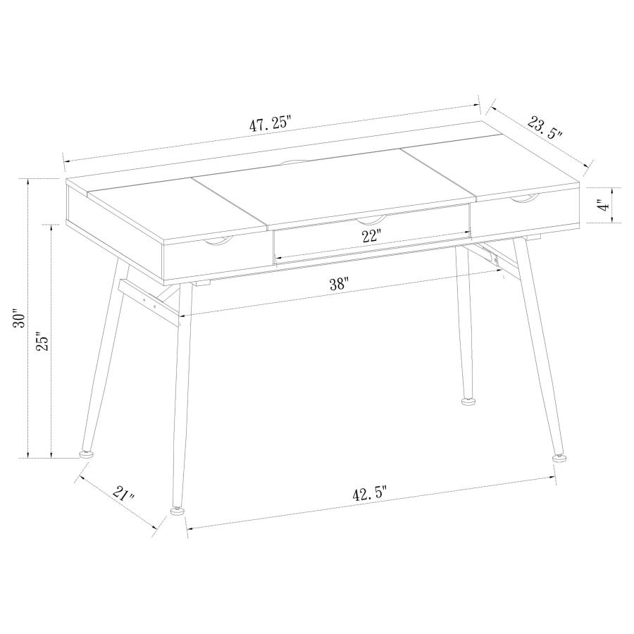 Modal Additional Images for Rafael 47-inch 1-drawer Desk with Storage Rustic Driftwood