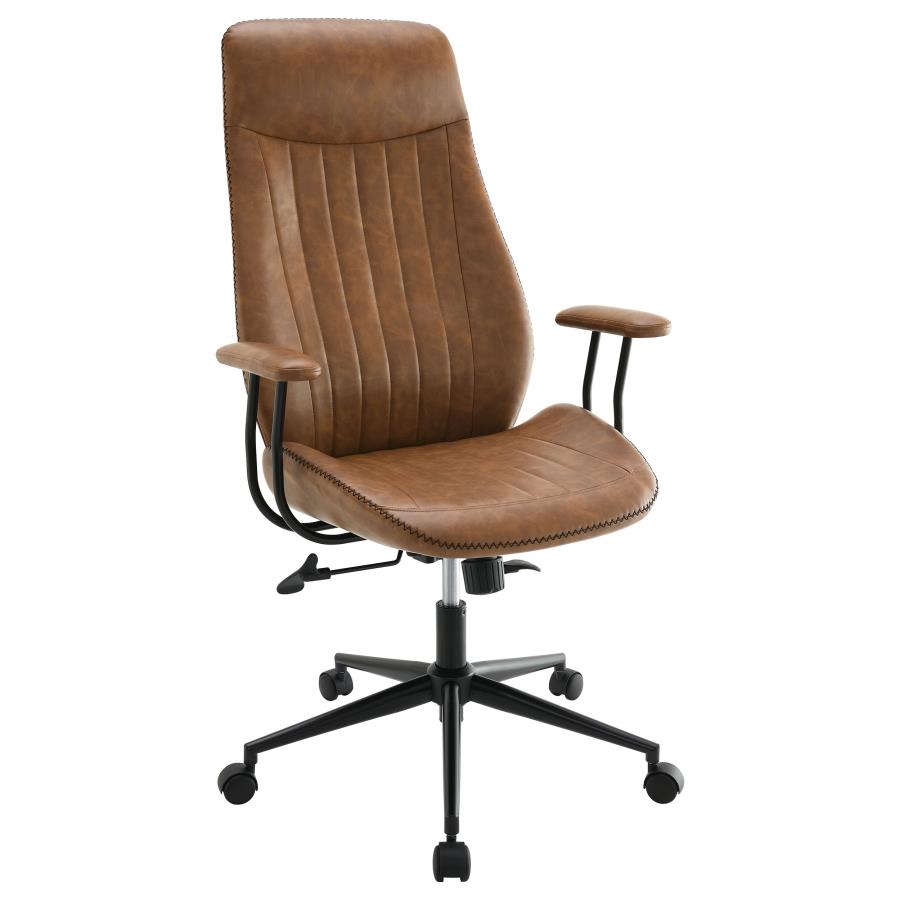 Ranger Upholstered Adjustable Home Office Desk Chair Brown (image for) Ranger Upholstered Adjustable Home Office Desk Chair Brown