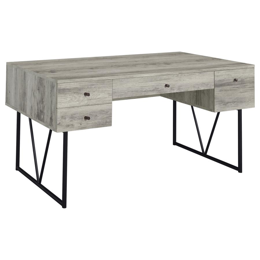 Analiese 63-inch 4-drawer Writing Desk Grey Driftwood (image for) Analiese 63-inch 4-drawer Writing Desk Grey Driftwood