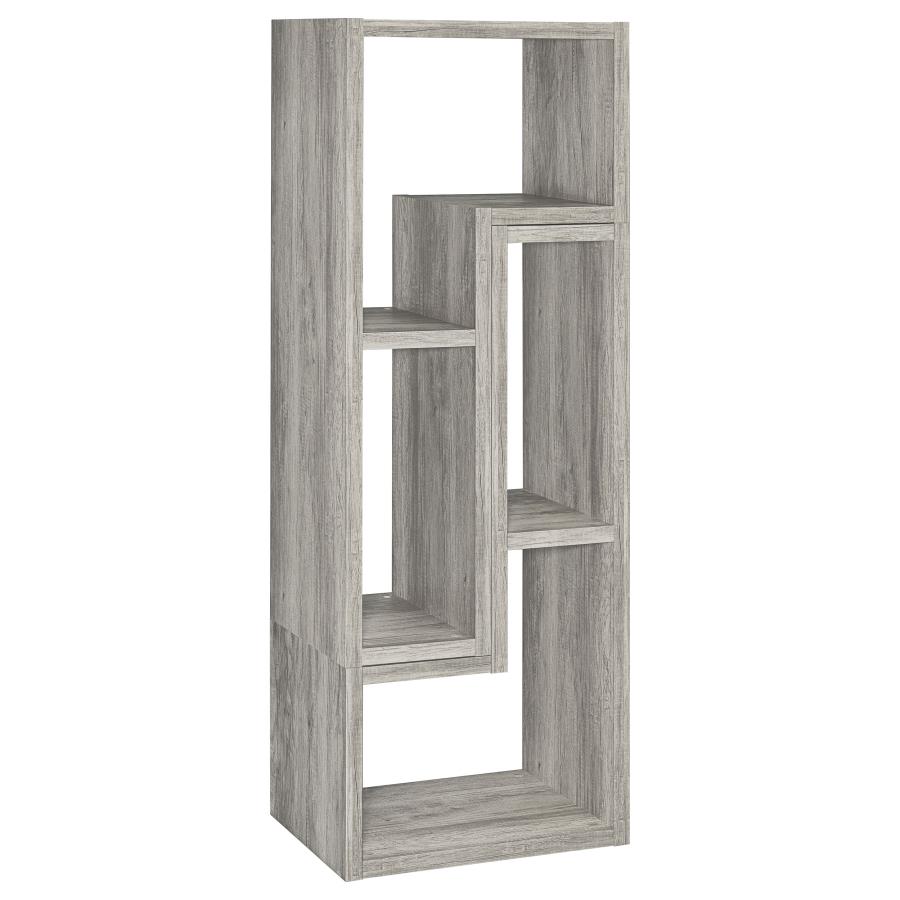 Velma Multipurpose TV Stand and Bookshelf Grey Driftwood (image for) Velma Multipurpose TV Stand and Bookshelf Grey Driftwood