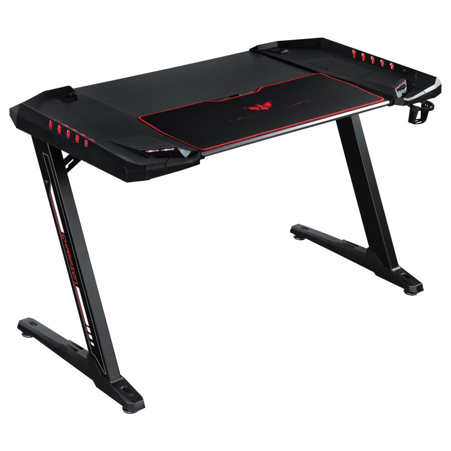 Ardsley 51-inch Computer Gaming Desk with RGB Lighting Black (image for) Ardsley 51-inch Computer Gaming Desk with RGB Lighting Black