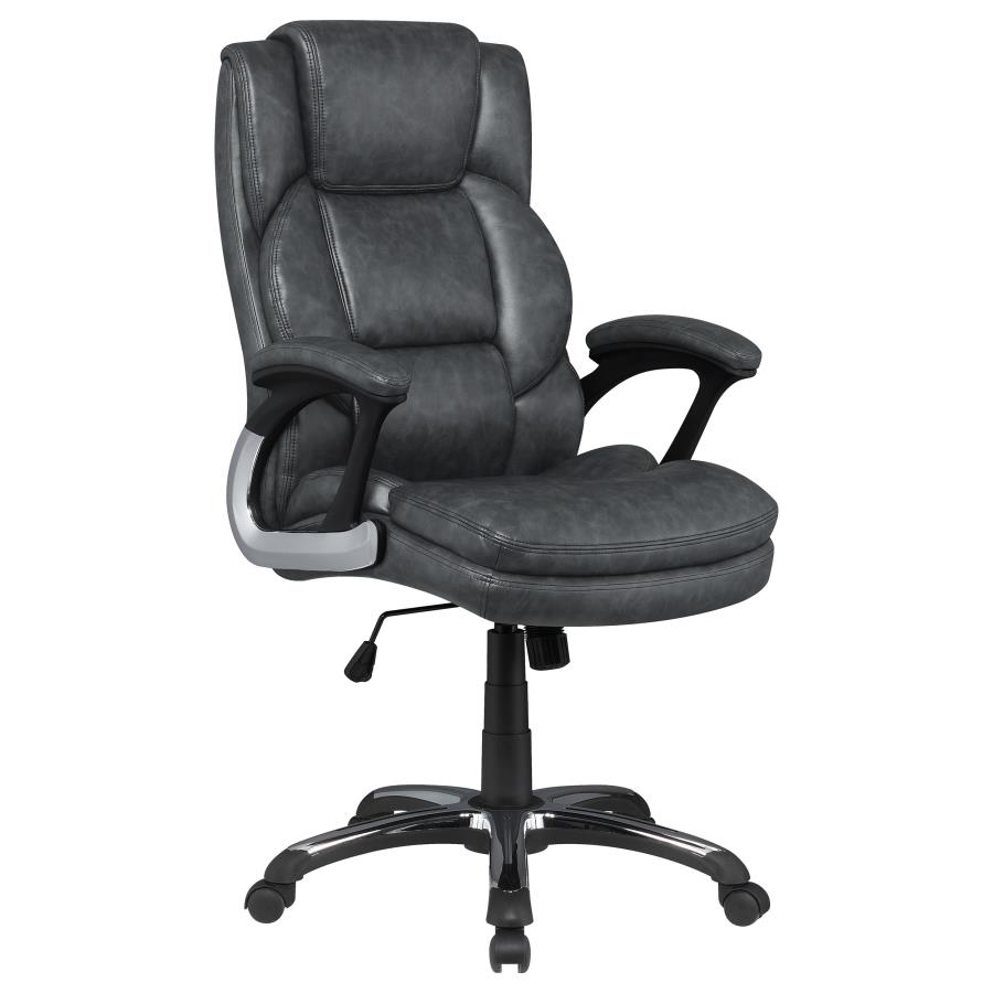Nerris Upholstered Adjustable Home Office Desk Chair Grey (image for) Nerris Upholstered Adjustable Home Office Desk Chair Grey