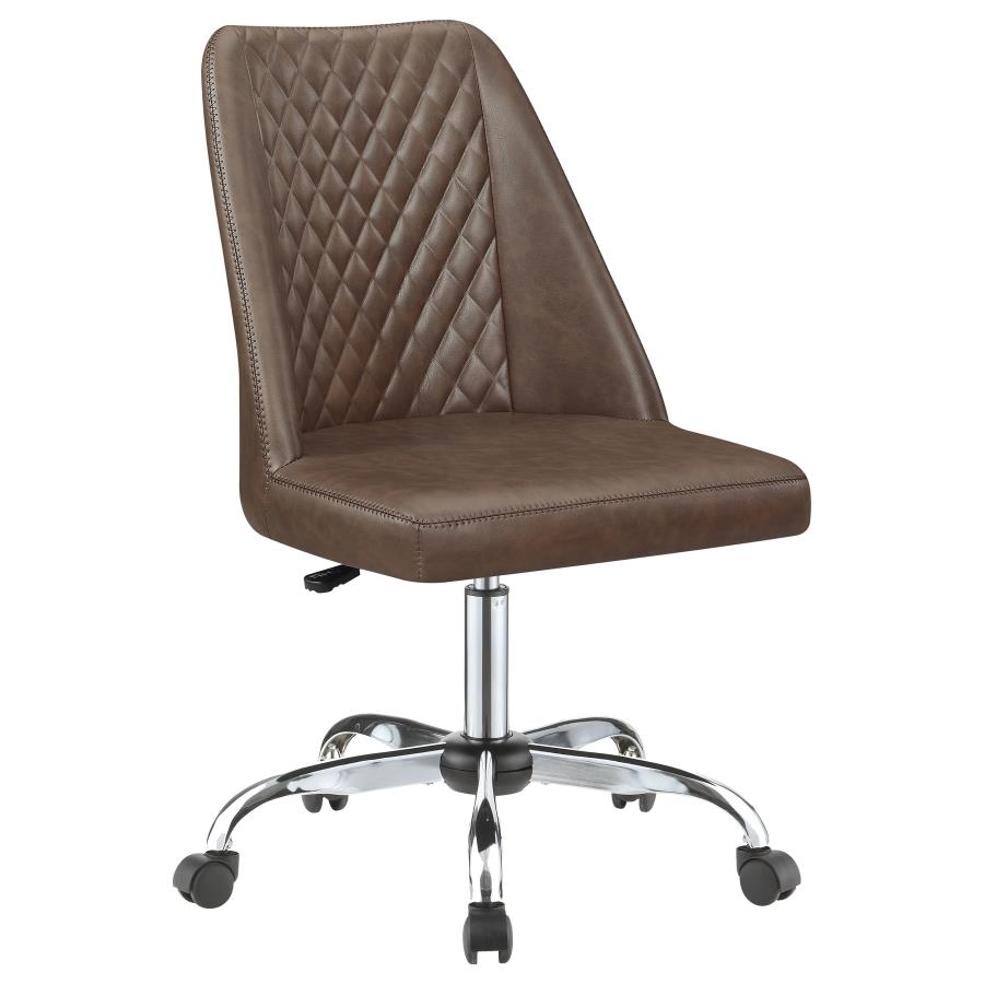 Althea Upholstered Adjustable Home Office Desk Chair Brown (image for) Althea Upholstered Adjustable Home Office Desk Chair Brown