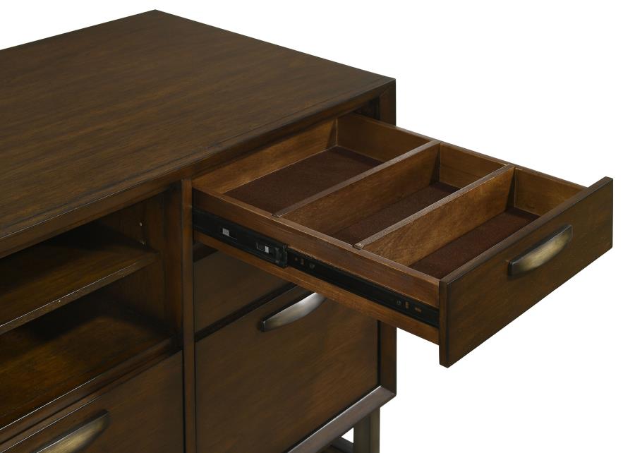 Marshall 4-drawer Home Office File Cabinet Dark Walnut