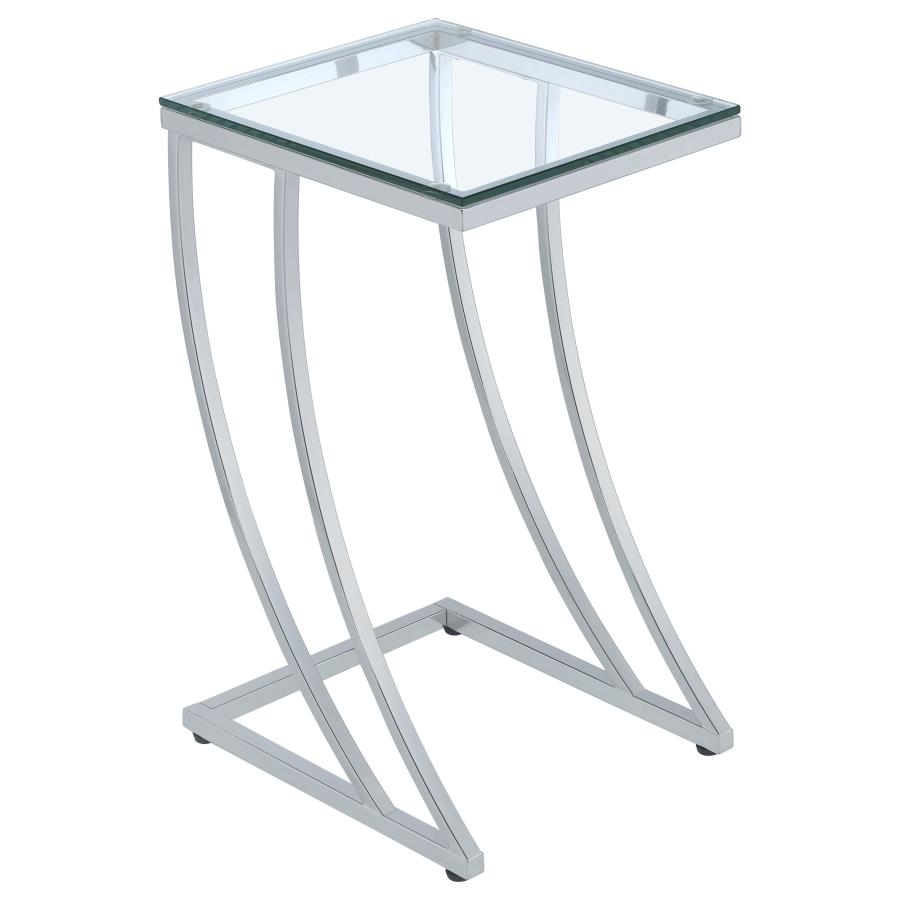 Cayden Rectangular Glass Top Sofa Side Table Chrome (image for) Cayden Rectangular Glass Top Sofa Side Table Chrome