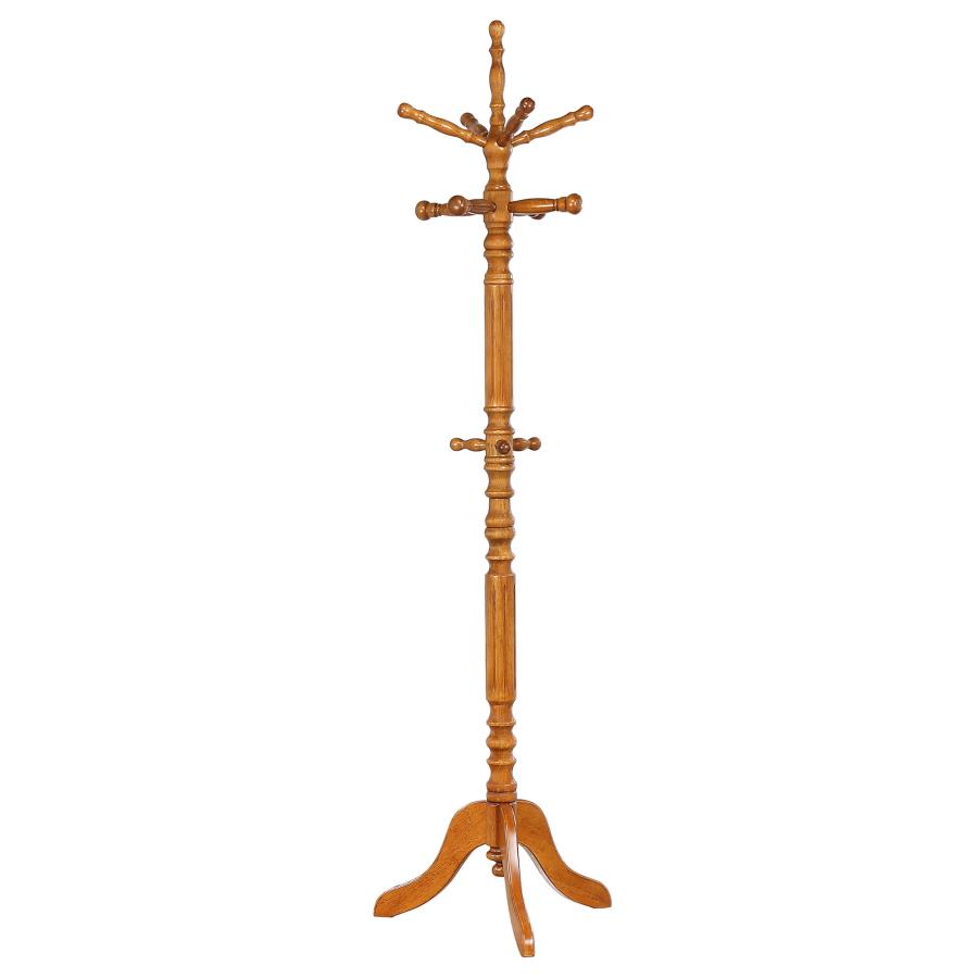 Achelle 11 Hook Freestanding Coat Rack Hanger Golden Brown (image for) Achelle 11 Hook Freestanding Coat Rack Hanger Golden Brown