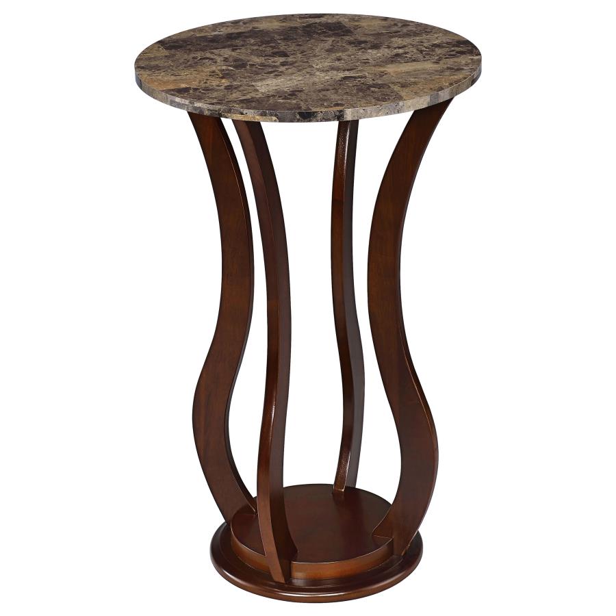 Elton Round Faux Marble Top Accent Side Table Brown (image for) Elton Round Faux Marble Top Accent Side Table Brown