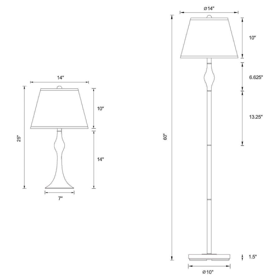 Modal Additional Images for Griffin 3-piece Floor and Table Lamp Set Brushed Nickel