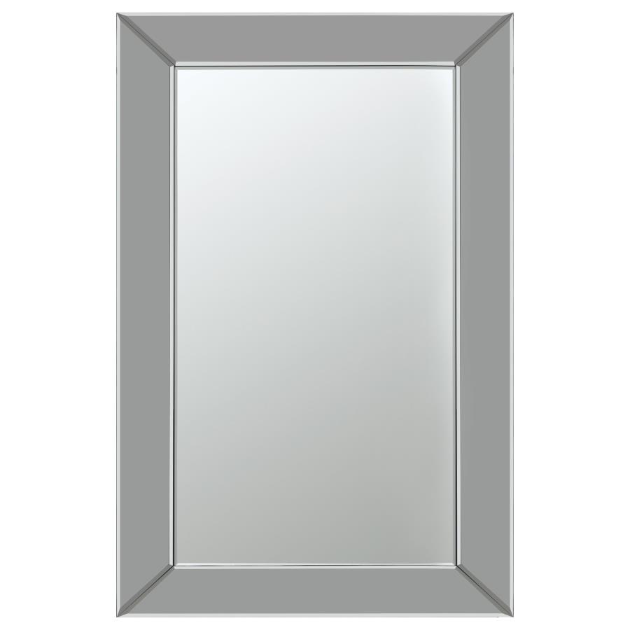 Pinciotti 36 x 24 Inch Beveled Frame Wall Mirror Silver (image for) Pinciotti 36 x 24 Inch Beveled Frame Wall Mirror Silver