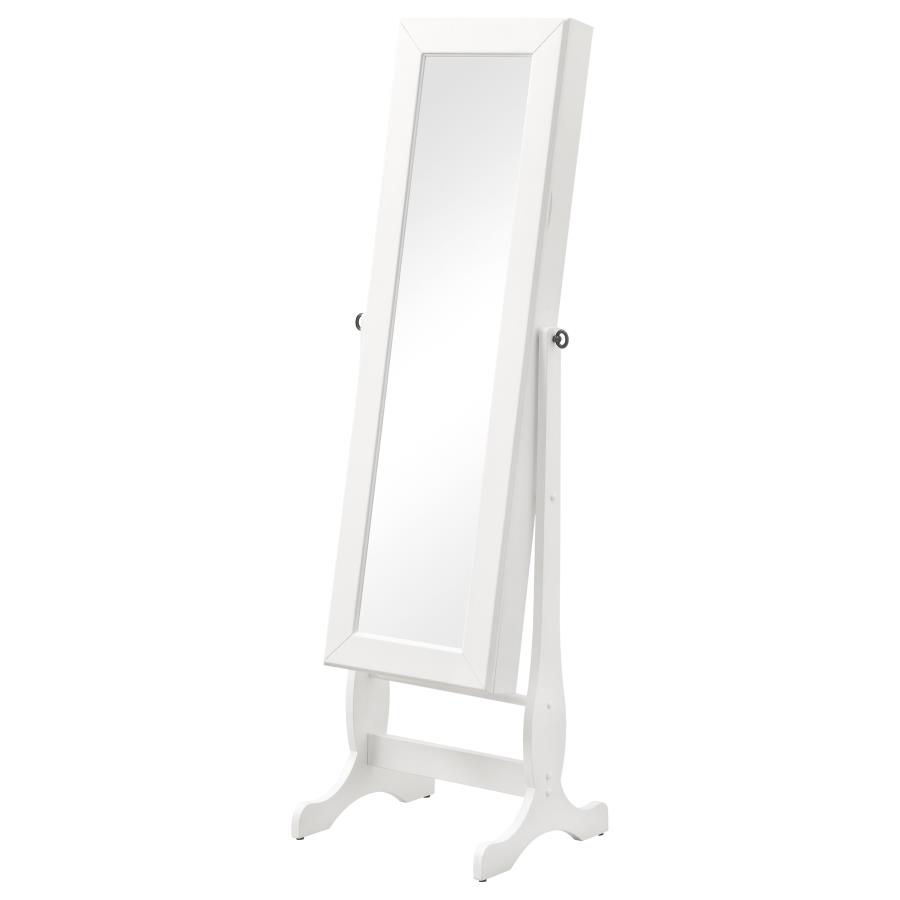 Batista Cheval Mirror with Jewelry Storage White (image for) Batista Cheval Mirror with Jewelry Storage White